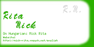 rita mick business card